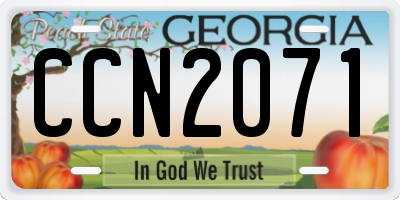 GA license plate CCN2071