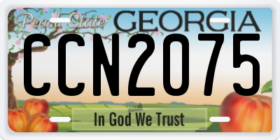 GA license plate CCN2075