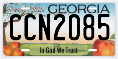 GA license plate CCN2085