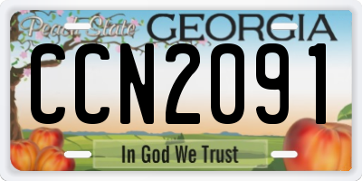 GA license plate CCN2091