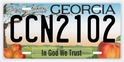 GA license plate CCN2102