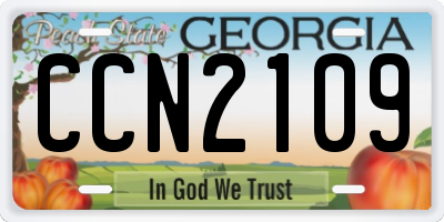 GA license plate CCN2109