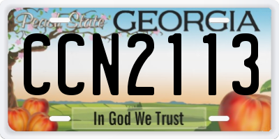 GA license plate CCN2113