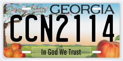 GA license plate CCN2114