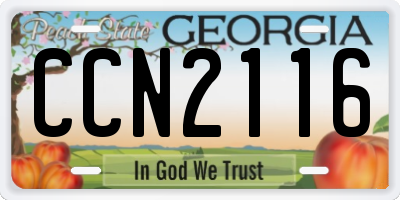 GA license plate CCN2116