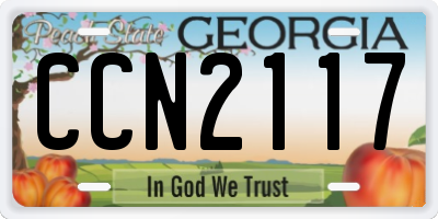 GA license plate CCN2117