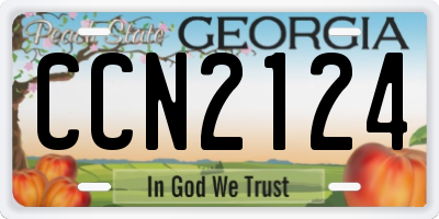 GA license plate CCN2124