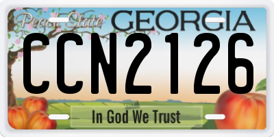 GA license plate CCN2126