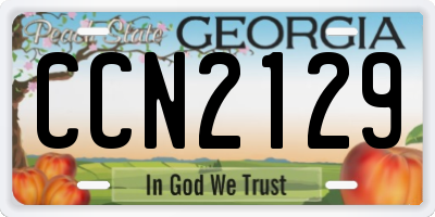 GA license plate CCN2129