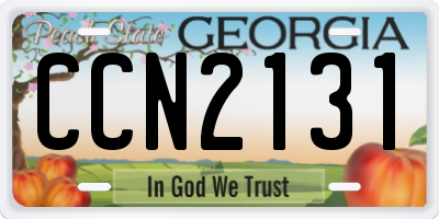 GA license plate CCN2131