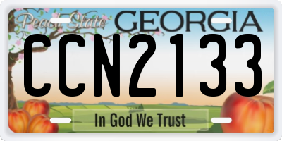 GA license plate CCN2133