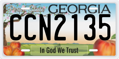 GA license plate CCN2135