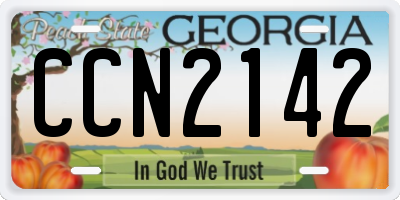 GA license plate CCN2142