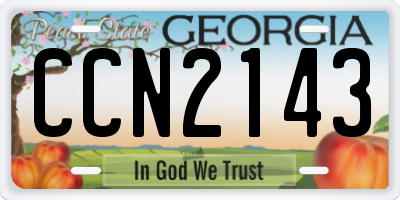 GA license plate CCN2143
