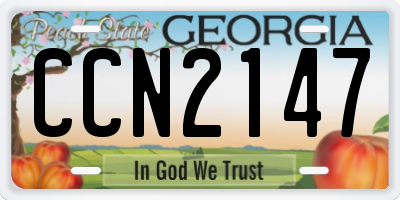 GA license plate CCN2147