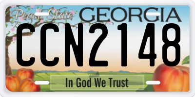 GA license plate CCN2148