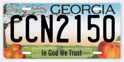 GA license plate CCN2150