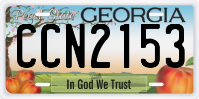 GA license plate CCN2153