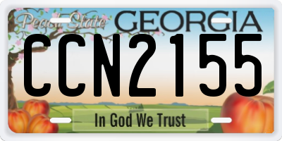 GA license plate CCN2155