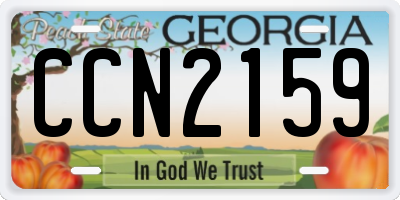 GA license plate CCN2159