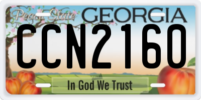 GA license plate CCN2160