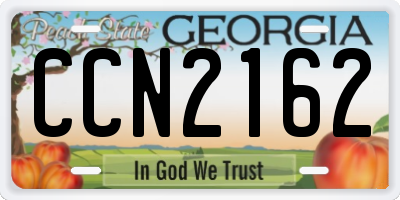 GA license plate CCN2162