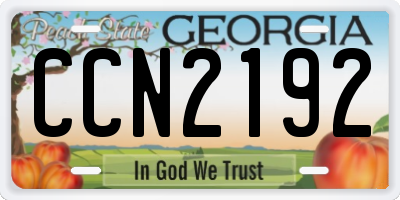 GA license plate CCN2192