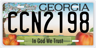GA license plate CCN2198
