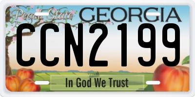 GA license plate CCN2199