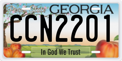 GA license plate CCN2201