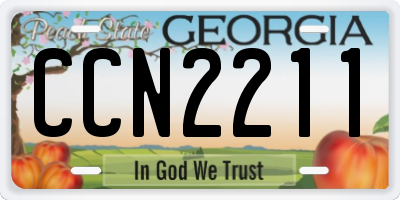 GA license plate CCN2211