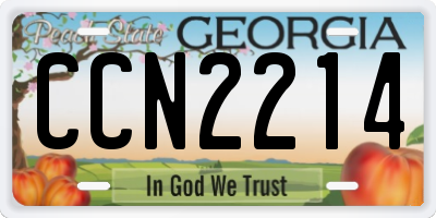 GA license plate CCN2214
