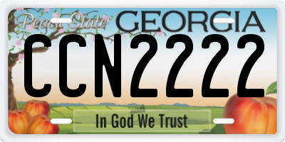 GA license plate CCN2222