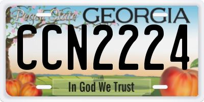GA license plate CCN2224