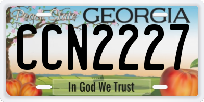 GA license plate CCN2227