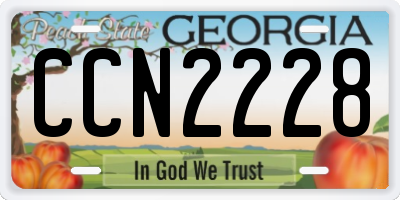 GA license plate CCN2228