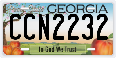 GA license plate CCN2232