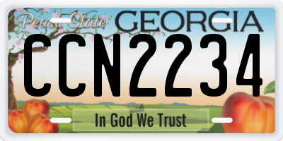 GA license plate CCN2234