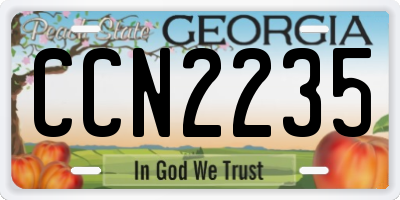 GA license plate CCN2235