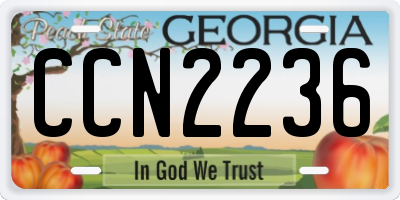 GA license plate CCN2236