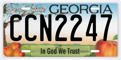 GA license plate CCN2247