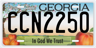 GA license plate CCN2250
