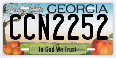 GA license plate CCN2252