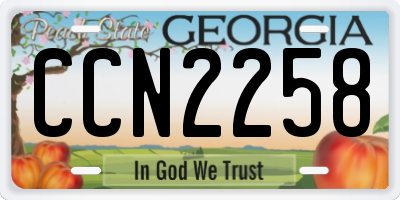 GA license plate CCN2258