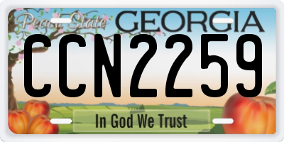 GA license plate CCN2259