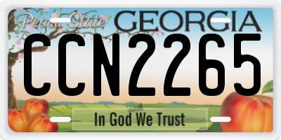 GA license plate CCN2265