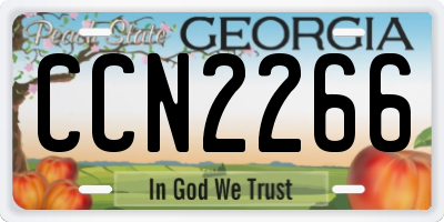 GA license plate CCN2266