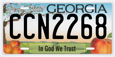 GA license plate CCN2268