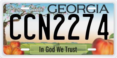 GA license plate CCN2274