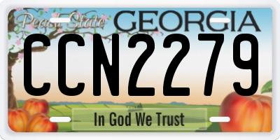 GA license plate CCN2279